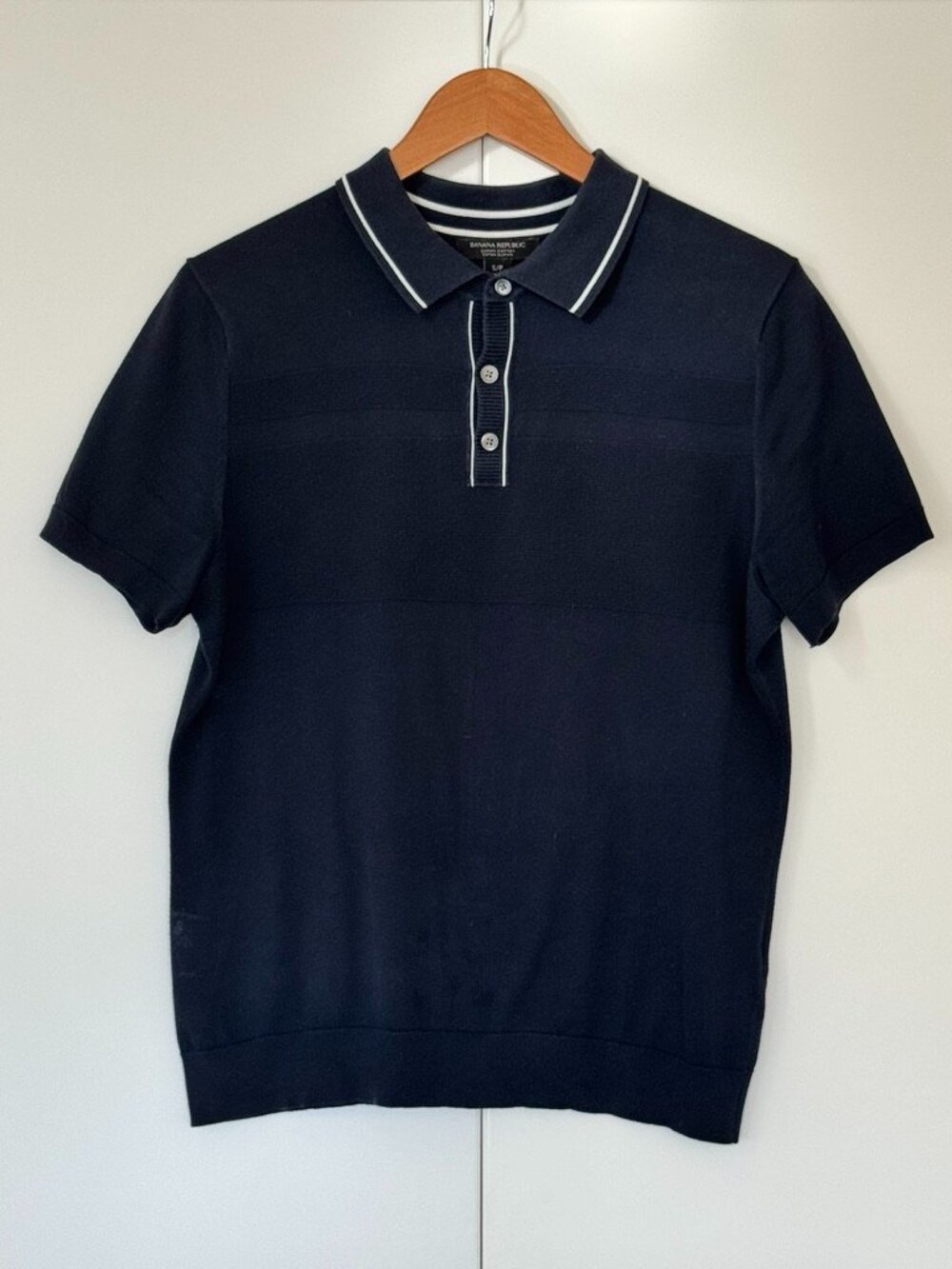 Banana Republic Supima Cotton Polo Shirt – Navy, Size S